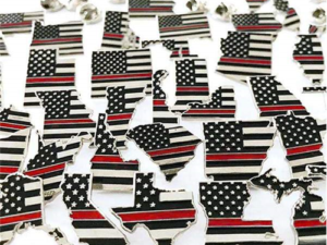 New York, Thin Red Line American Flag Pin
