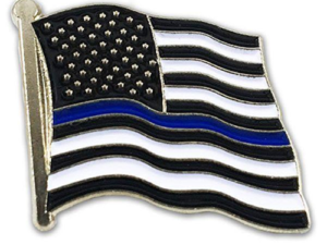 Thin Blue Line American Flag Pin