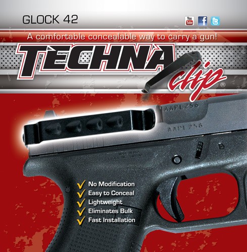 TECHNA CLIP HANDGUN RETENTION - CLIP FOR GLOCK 42 RIGHT/LEFT