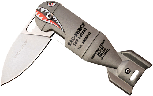 MC TAC-FORCE 2.25" DROP POINT - FOLDER GREY SHARK BOMB/SS
