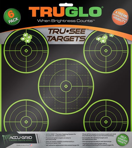 TRUGLO TRU-SEE REACTIVE TARGET - 5 BULL 6-PACK