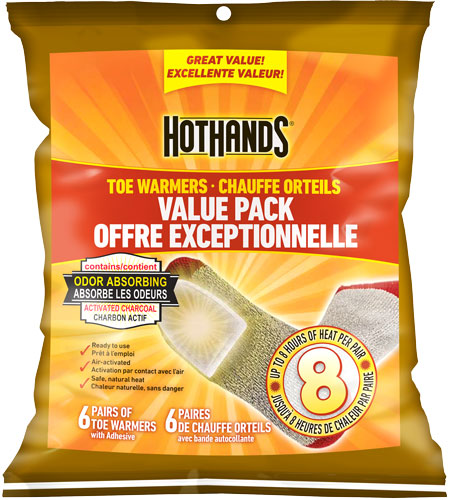 HOTHANDS TOE WARMER VALUE PACK - 6 PAIRS PER PACK 8 HOUR W/ADHS