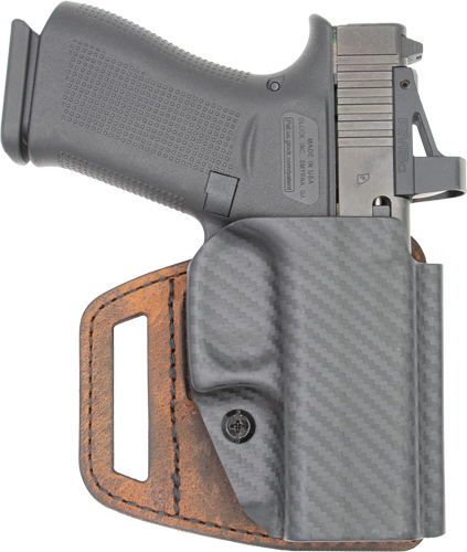 VERSACARRY VSLIDE HOLSTER OWB - HYBRID FOR GLOCK 19 POLY/BROWN
