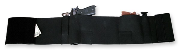 BULLDOG BELLY WRAP HOLSTER BLK - X-LARGE  HOLDS 2 GUNS & 2 MAGS