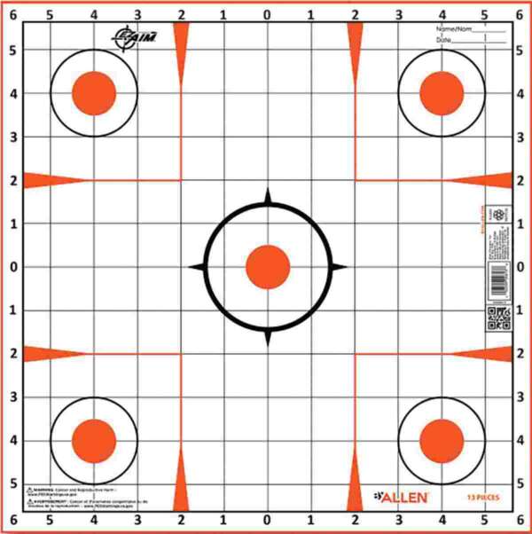 Allen EZ AIM Paper Targets Sight-In Grid 12x12 -12/ct
