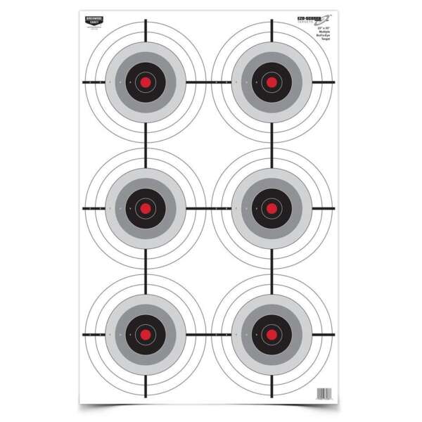 Birchwood Casey Eze-Scorer Multiple Bull's-Eye Paper Target - 23"x35" 5 Pack