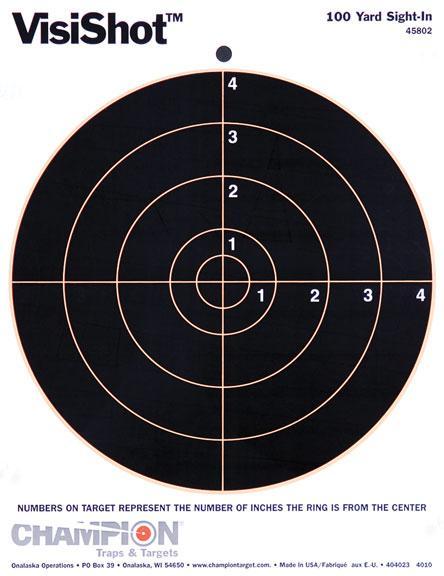 Champion VisiShot Targets 8" Bull's Eye Target - 8.5" X 11" 10/Pack