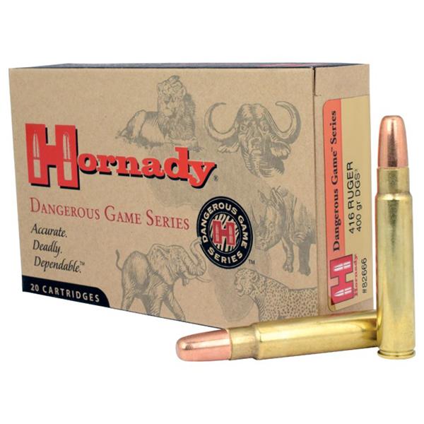 Hornady Dangerous Game Series Rifle Ammunition .416 Ruger 400 gr DGS 2415 fps - 20/box
