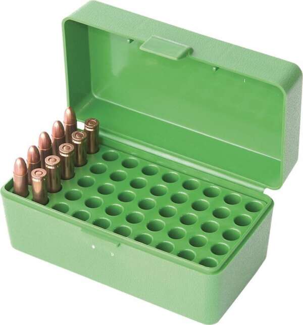 MTM Case-Gard Flip Top Green Ammo Box for .22 Hornet 50/ct Capacity