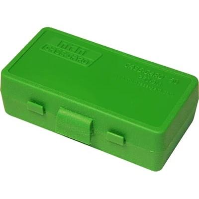MTM Case Guard P-50 Series Handgun Ammo Box for 44/41/45 Mag 50 Rounds Green