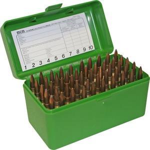 MTM Case-Gard R-50 Series Rifle Ammo Box .375 Rem UM .375 Wby Mag 50 Rounds Green