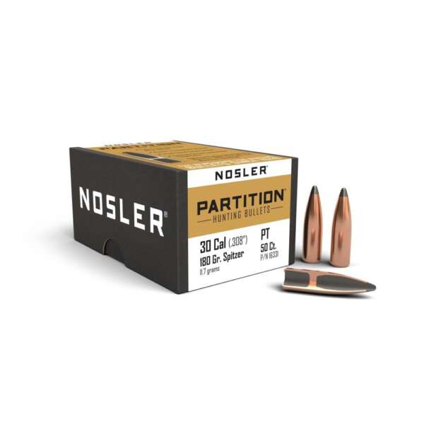 Nosler Partition Rifle Bullets .308 cal .308" 180 gr SPT 50/ct