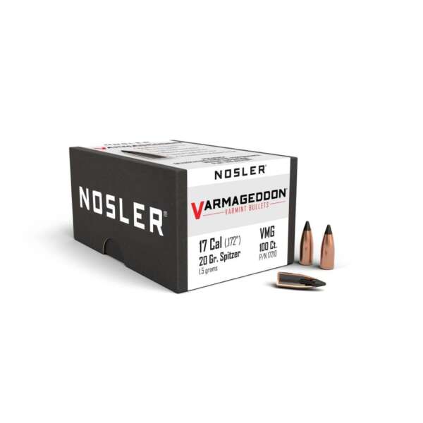 Nosler VarMageddon Rifle Bullets .17 cal .172" 20 gr FB-TIPPED 100/ct