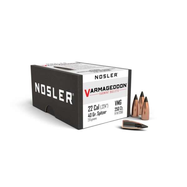 Nosler VarMageddon Rifle Bullets .22 cal .224" 40 gr FB-TIPPED 250/ct