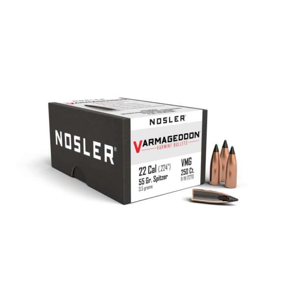 Nosler VarMageddon Rifle Bullets .22 cal .224" 55 gr FB-TIPPED 250/ct