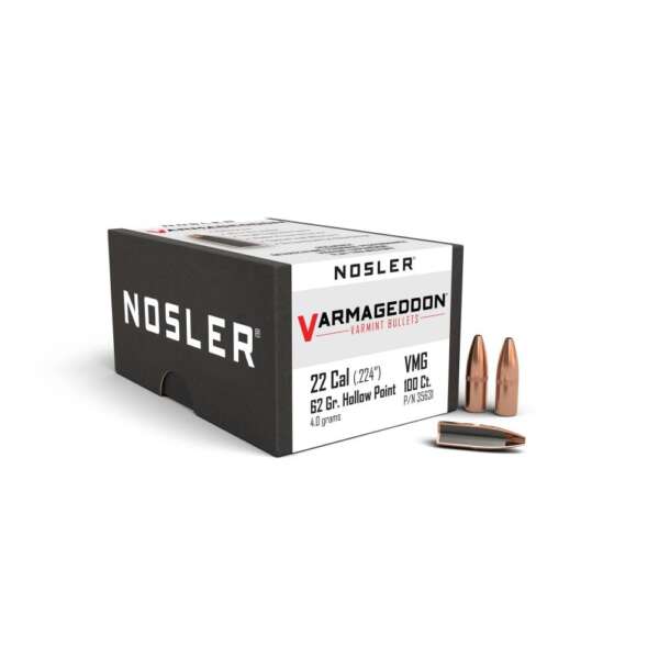 Nosler VarMageddon Rifle Bullets .22 cal .224" 62 gr FBHP 100/ct