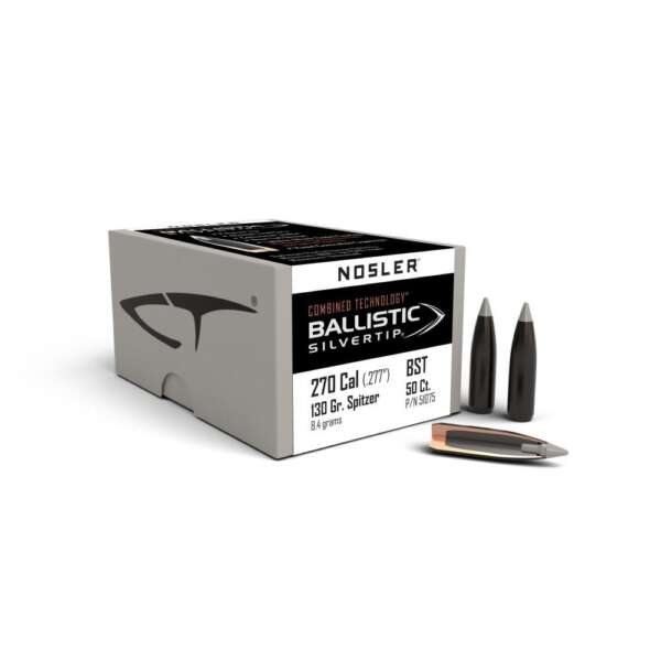 Nosler Ballistic SilverTip Hunting Rifle Bullets .270 cal .277" 130 gr SBT-BSTIP 50/ct
