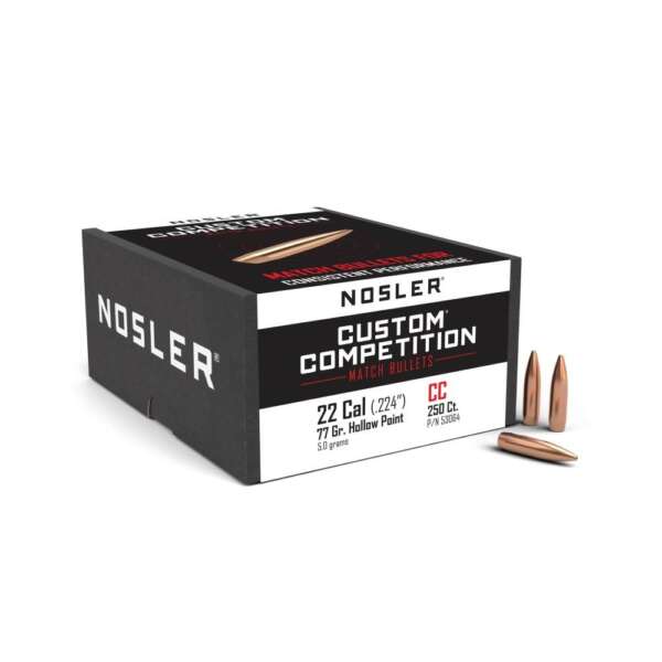 Nosler Custom Competition Rifle Bullets .22 cal .224" 77 gr HPBT 250/ct