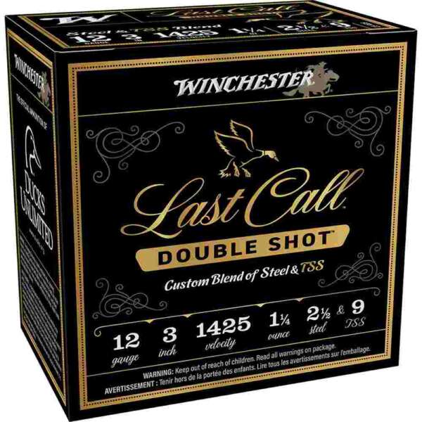 Winchester Last Call Double Shot Shotshells 12 ga 3" 1-1/4 oz 1425 fps #2.5 Shot 25/rd