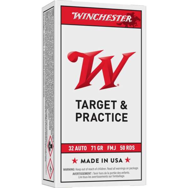 Winchester USA Handgun Ammunition .32 ACP 71 gr FMJ 50/ct