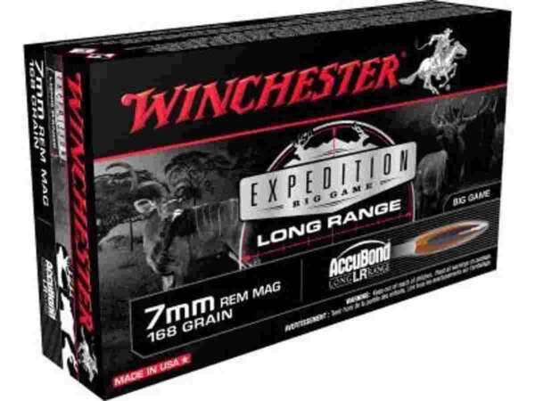 Winchester Expedition Big Game Long Range Rifle Ammunition 7mm Rem Mag 168 gr. PT 2900 fps 20/ct
