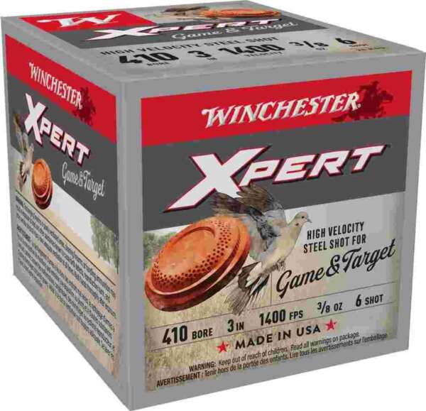 Winchester Xpert Steel Shotshells .410 ga 3" 3/8 oz 1400 fps #6 25/ct