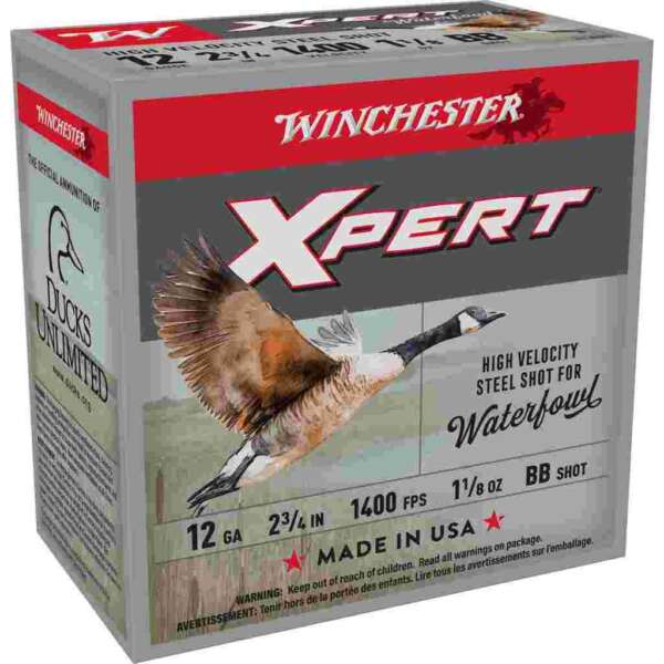 Winchester Xpert High-Velocity Steel Shotshells 12 ga 2-3/4" 1-1/8 oz 1400 fps #BB 25/ct