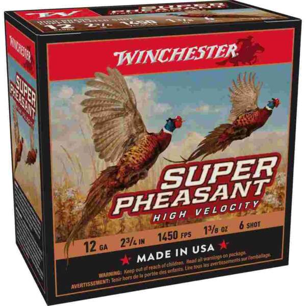 Winchester Super-X Super Pheasant Shotshells 12 ga 2-3/4" 1-3/8 oz 1450 fps #6 25/ct