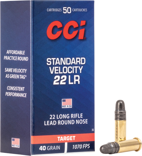 CCI STANDARD 22LR 40GR LEAD-RN - 1070FPS 50RD 100BX/CS