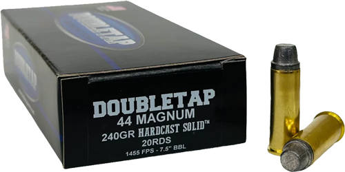 DOUBLETAP 44 REM MAG 240GR SWC – HARDCAST SOLID 20RD 25BX/CS