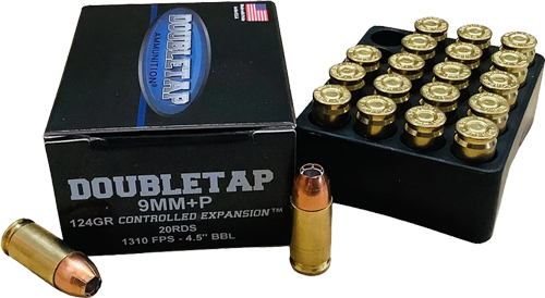 DOUBLETAP 9MM+P 124GR JHP – CONTROLLED EXP 20RD 50BX/CS