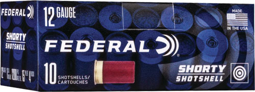 FEDERAL SHORTY SHOTSHELL 12GA - 1.75" 15/16OZ 4BK 10RD 10BX/C