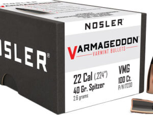 NOSLER BULLETS 22 CAL .224 - 40GR VARMAGEDDON TIPPED 100CT