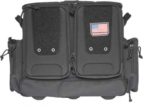 GPS TACTICAL ROLLING RANGE BAG - HOLDS 10 HANDGUNS BLACK NYLON