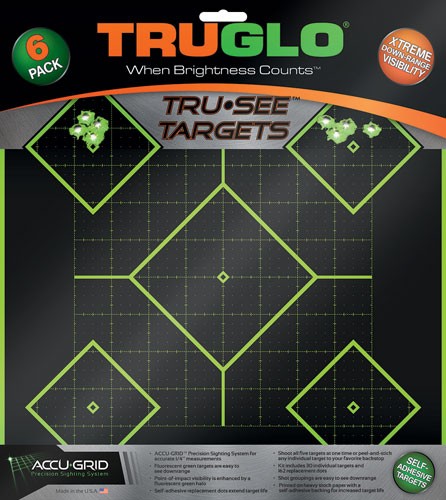 TRUGLO TRU-SEE REACTIVE TARGET - 5 DAIMOND 6-PACK GREEN
