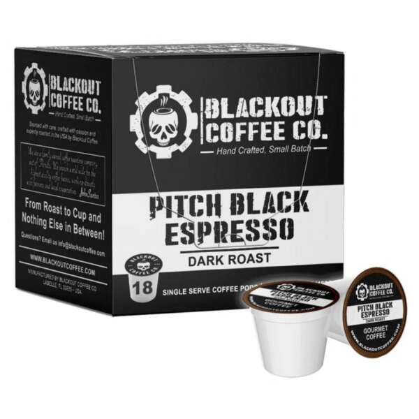 PITCH BLACK ESPRESSO COFFEE PODS - 18CT