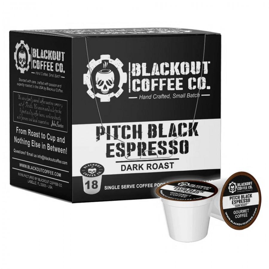 PITCH BLACK ESPRESSO COFFEE PODS – 18CT