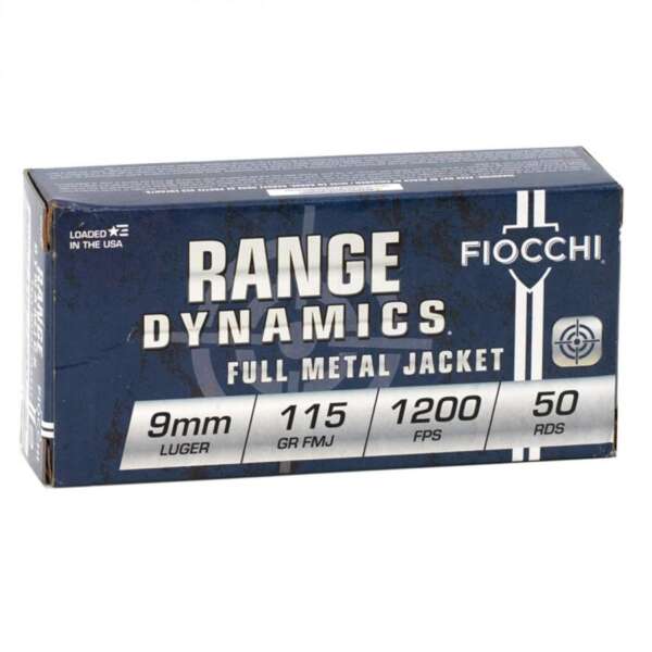 Fiocchi Pistol Shooting Dynamics, 9mm, FMJ, 115 Grain, 50 Rounds