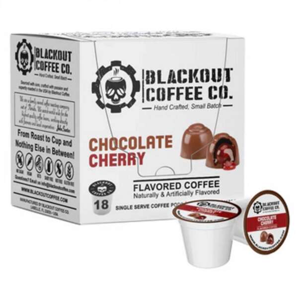 CHOCOLATE CHERRY FLAVORED COFFEE PODS - 18CT