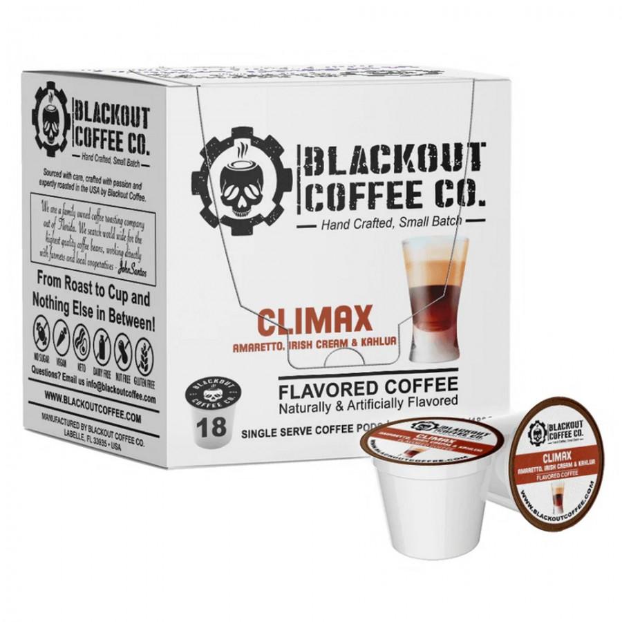 CLIMAX [AMARETTO, IRISH CREAM & KAHLUA) FLAVORED COFFEE PODS – 18CT