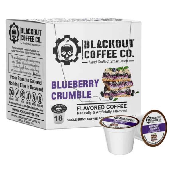 BLUEBERRY CRUMBLE FLAVORED COFFEE PODS - 18CT