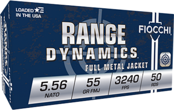 Fiocchi Range Dynamics, 5.56 NATO/.223 Rem., FMJ-BT, 55 Grain, 50 Rounds