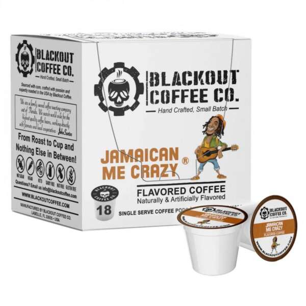 JAMAICAN ME CRAZY FLAVORED COFFEE PODS - 18CT